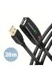 Obrázok pre Axagon ADR-220 USB 2.0 A-M -> A-F active extension/repeater cable 20m - Kabel - Digital/Daten USB kabel USB A 0,48 Gbit/s Černá