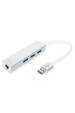 Obrázok pre Digitus DA-70250-1 dokovací stanice/replikátor portů USB 3.2 Gen 1 (3.1 Gen 1) Type-A Stříbrná, Bílá