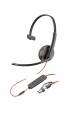 Obrázok pre HP Poly Monaurální headset Poly Blackwire 3215 USB-C + 3,5mm konektor + adaptér USB-C/A (sada)
