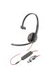 Obrázok pre HP Poly Monaurální headset Poly Blackwire 3215 USB-C + 3,5mm konektor + adaptér USB-C/A (sada)