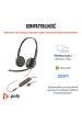 Obrázok pre HP Poly Stereofonní náhlavní souprava Poly Blackwire 3225 USB-C + 3,5mm konektor + adaptér USB-C/A