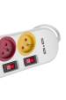 Obrázok pre Napájecí lišta Maclean, prodlužovací kabel se 4 zásuvkami + 2xUSB, s přepínači, 250VAC/10A, 2,1A 5V, 1,5 m, bílá, MCE229 W
