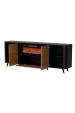 Obrázok pre Cama Komoda Volare 200 x 39 x 75 cm černá/ořech + krb