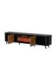 Obrázok pre Cama Volare RTV skříňka 200 x 39 x 49 cm černá/ořech + krb