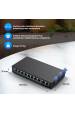 Obrázok pre Extralink Switch PoE CERES 8x 100Mb/s PoE/PoE+, 2x RJ45 Uplink 100Mb/s, 96W