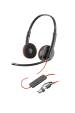 Obrázok pre HP Poly Stereofonní headset Poly Blackwire 3225 USB-C + 3,5mm konektor + adaptér USB-C/A (sada)
