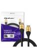 Obrázok pre Qoltec 50356 HDMI kabel 3 m HDMI Typ A (standardní) 3 x HDMI Type A (Standard) Černá, Zlato