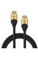 Obrázok pre Qoltec 50356 HDMI kabel 3 m HDMI Typ A (standardní) 3 x HDMI Type A (Standard) Černá, Zlato