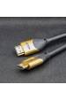 Obrázok pre Qoltec 50356 HDMI kabel 3 m HDMI Typ A (standardní) 3 x HDMI Type A (Standard) Černá, Zlato