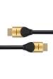 Obrázok pre Qoltec 50356 HDMI kabel 3 m HDMI Typ A (standardní) 3 x HDMI Type A (Standard) Černá, Zlato