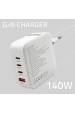 Obrázok pre Qoltec 51828 Nabíječka GaN 140W | 5–20 V | 2,5–5 A | 3× USB-C PD | 1× USB QC 3.0