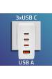 Obrázok pre Qoltec 51828 Nabíječka GaN 140W | 5–20 V | 2,5–5 A | 3× USB-C PD | 1× USB QC 3.0