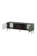 Obrázok pre Cama RTV skříň EF + krb černá TRESSE 180x40x54,5 matná zelená