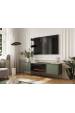 Obrázok pre Cama RTV skříň EF + krb černá TRESSE 180x40x54,5 matná zelená