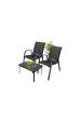 Obrázok pre Extralink Black Forest Garden Furniture Set, Textilene Two Chairs + Black Table sada venkovního nábytku Černá