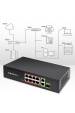 Obrázok pre Qoltec 52297 RYCHLÝ ETHERNETOVÝ PŘEPÍNAČ PoE 8x RJ45 PoE 2x RJ45 Uplink 1x SFP | 120 W | 1000 Mb
