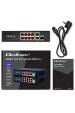 Obrázok pre Qoltec 52297 RYCHLÝ ETHERNETOVÝ PŘEPÍNAČ PoE 8x RJ45 PoE 2x RJ45 Uplink 1x SFP | 120 W | 1000 Mb
