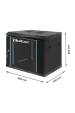 Obrázok pre Qoltec 54463 RACKová skříň 19" | 9U | 600 x 500 x 450 | Tvrzené dveře | Závěsné