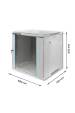 Obrázok pre Qoltec 54485 Racková skříň 19" | 12U | 600 x 635 x 450 | Tvrzené dveře | Závěsné