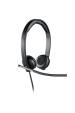 Obrázok pre Logitech H650E Sluchátka s mikrofonem Kabel Přes hlavu Kancelář / call centrum USB Typ-A Černá, Stříbrná