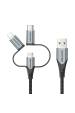 Obrázok pre Vention CQJHF kabel k mobilnímu telefonu Šedá 1 m USB A Lightning + micro-USB B + USB C
