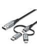 Obrázok pre Vention CQJHF kabel k mobilnímu telefonu Šedá 1 m USB A Lightning + micro-USB B + USB C