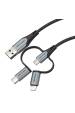 Obrázok pre Vention CQJHF kabel k mobilnímu telefonu Šedá 1 m USB A Lightning + micro-USB B + USB C
