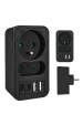 Obrázok pre Proudová zásuvka Maclean x2 + 4xUSB, rozbočovač se 2 zásuvkami, 2xUSB A, 2xUSB C PD 20W, 1x16A + 1x6A, MCE249 F/B