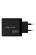 Obrázok pre LCD nástěnná nabíječka USB zásuvka + USB-Cx2 PD 65W GAN černý wattmetr