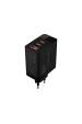 Obrázok pre LCD nástěnná nabíječka USB zásuvka + USB-Cx2 PD 65W GAN černý wattmetr