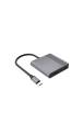 Obrázok pre Gembird A-CM-COMBO3-04 Víceportový adaptér USB typu C 3 v 1 (2x USB port + 2x HDMI + PD), vesmírně šedý