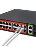 Obrázok pre Qoltec 52292 Gigabitový ethernetový PoE přepínač | 16x RJ45 | 2x RJ45 uplink | 2x SFP | 1000 Mb/s