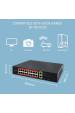Obrázok pre Qoltec 52292 Gigabitový ethernetový PoE přepínač | 16x RJ45 | 2x RJ45 uplink | 2x SFP | 1000 Mb/s