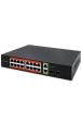 Obrázok pre Qoltec 52292 Gigabitový ethernetový PoE přepínač | 16x RJ45 | 2x RJ45 uplink | 2x SFP | 1000 Mb/s