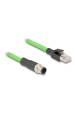 Obrázok pre DeLOCK Kabel M12, D-kódovaný, 4 pin, ze zástrčkového na RJ45 zástrčkového konektor, PUR (TPU), 5 m
