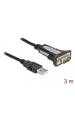 Obrázok pre DeLOCK 65962 sériový kabel Černá 3 m USB Typ-A DB-9