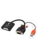 Obrázok pre Lindy 38184 adaptér k video kabelům 0,2 m DVI-D VGA (D-Sub) + USB Černá, Oranžová