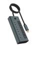 Obrázok pre ICY BOX IB-HUB1457-C31 USB 3.2 Gen 1 (3.1 Gen 1) Type-C 10000 Mbit/s Modrá, Šedá