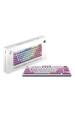 Obrázok pre MSI FORGE GK600 TKL WIRELESS VIOLET klávesnice Hraní USB + Bluetooth QWERTY Španělský Růžová, Fialová, Bílá