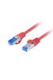 Obrázok pre LANBERG PATCHCORD S/FTP CAT.6A 0,5M ČERVENÝ LSZH