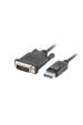 Obrázok pre Lanberg CA-DPDV-10CU-0010-BK adaptér k video kabelům 1 m DisplayPort DVI-D Černá