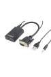 Obrázok pre Gembird A-VGA-HDMI-01 adaptér k video kabelům 0,15 m HDMI Typ A (standardní) VGA (D-Sub) Černá