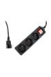 Obrázok pre Gembird EG-PSU3F-01 přepěťová ochrana Černá 3 AC zásuvky / AC zásuvek 230 V 0,6 m